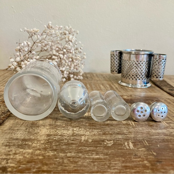 Silver Plated Cruet Set Salt Pepper & Condiment Knickerbocker Silver Co Art Deco - Picture 7 of 16